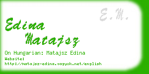 edina matajsz business card